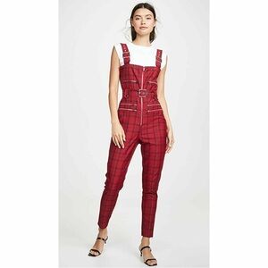 WeWoreWhat Red Plaid Jumpsuit